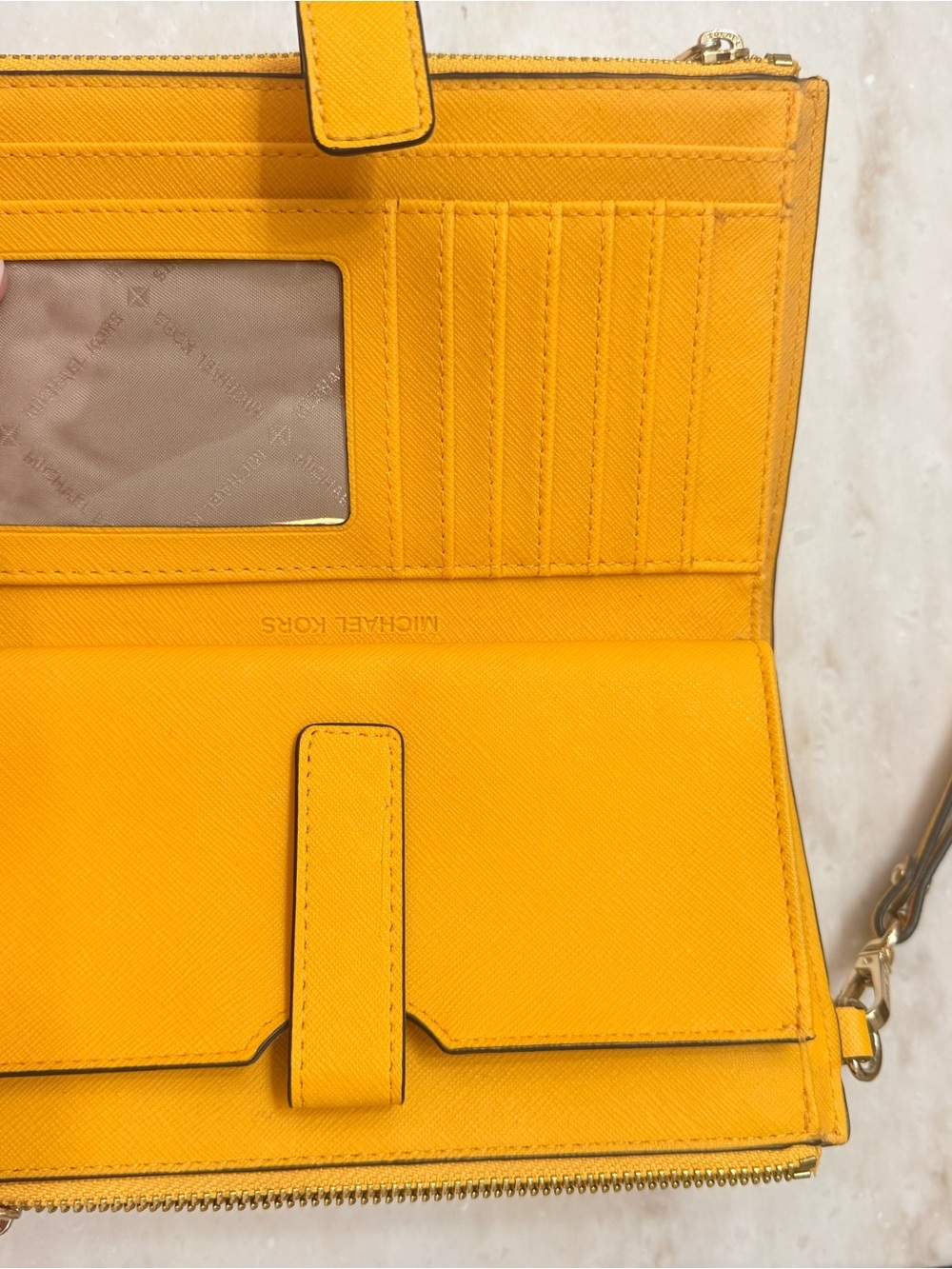 Michael Kors Yellow Leather Wristlet - Picture 2 of 9